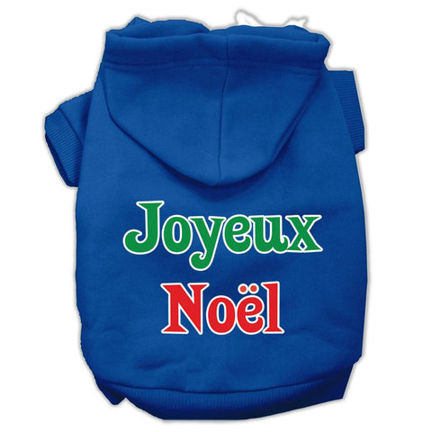 Joyeux Noel Screen Print Pet Hoodies Blue S (10)