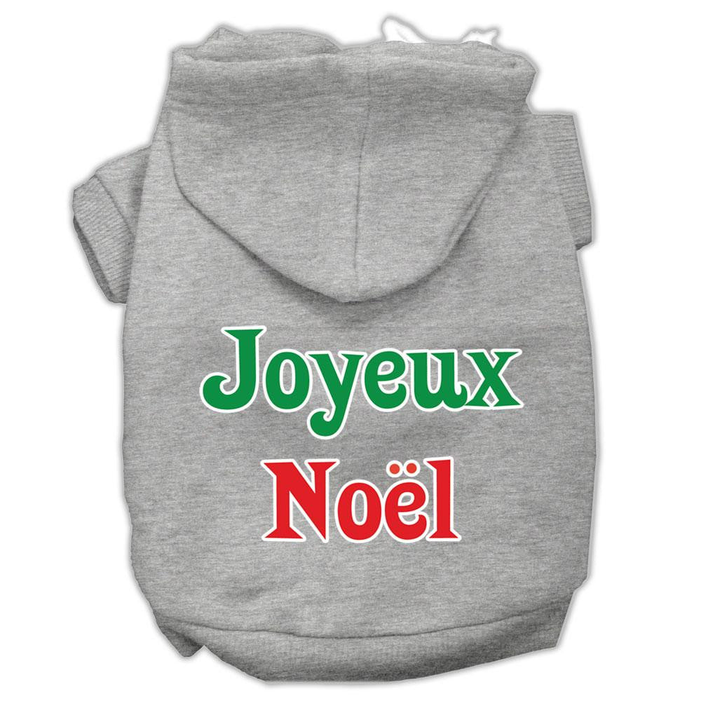 Joyeux Noel Screen Print Pet Hoodies Grey S (10)