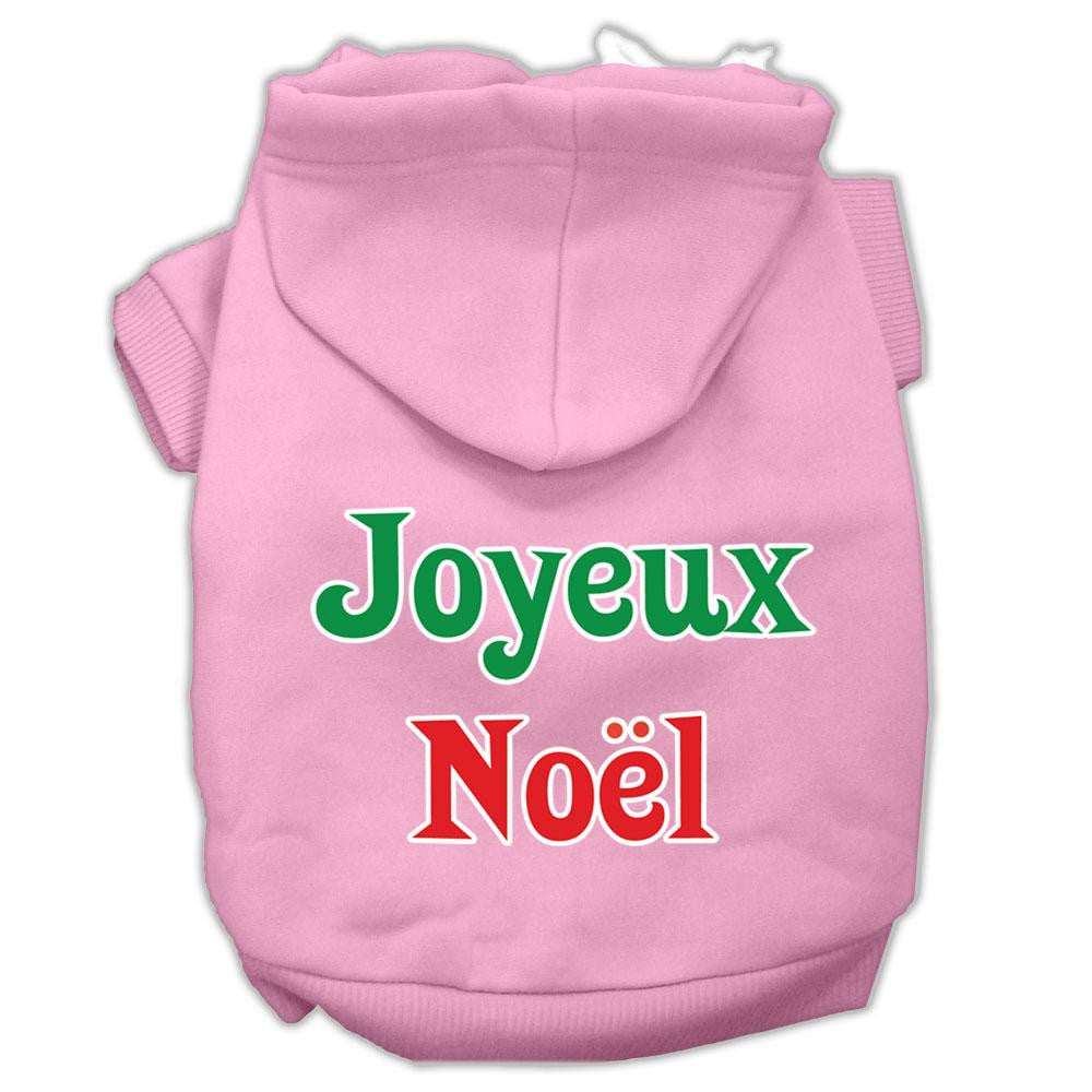 Joyeux Noel Screen Print Pet Hoodies Light Pink Xs (8)