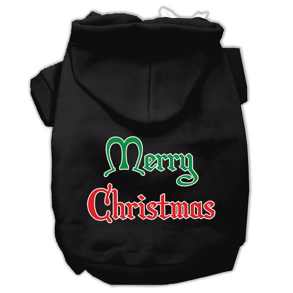 Merry Christmas Screen Print Pet Hoodies Black Size Lg (14)