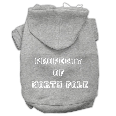 Property Of North Pole Screen Print Pet Hoodies Grey Size L (14)