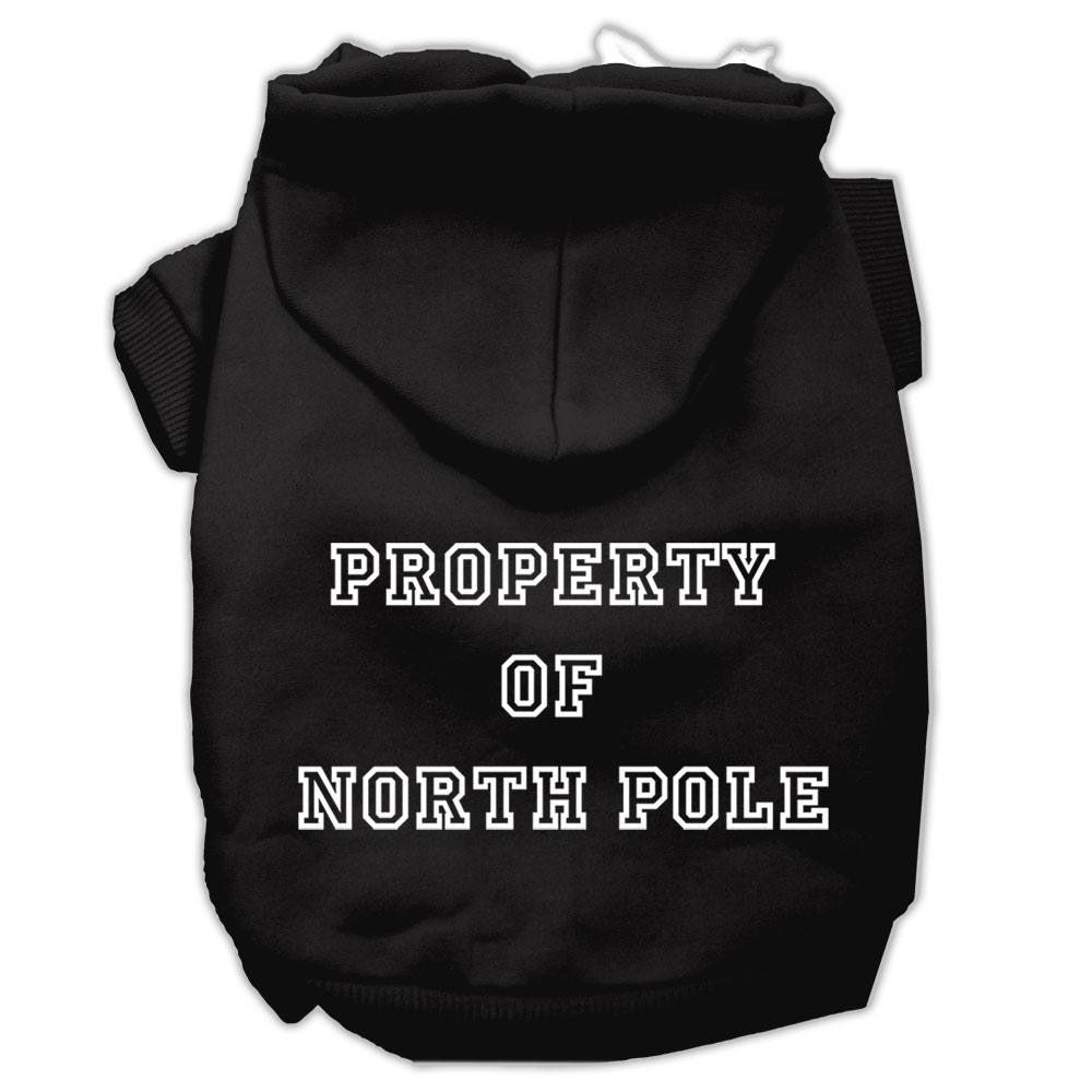 Property of North Pole Screen Print Pet Hoodies Black Size XL (16)