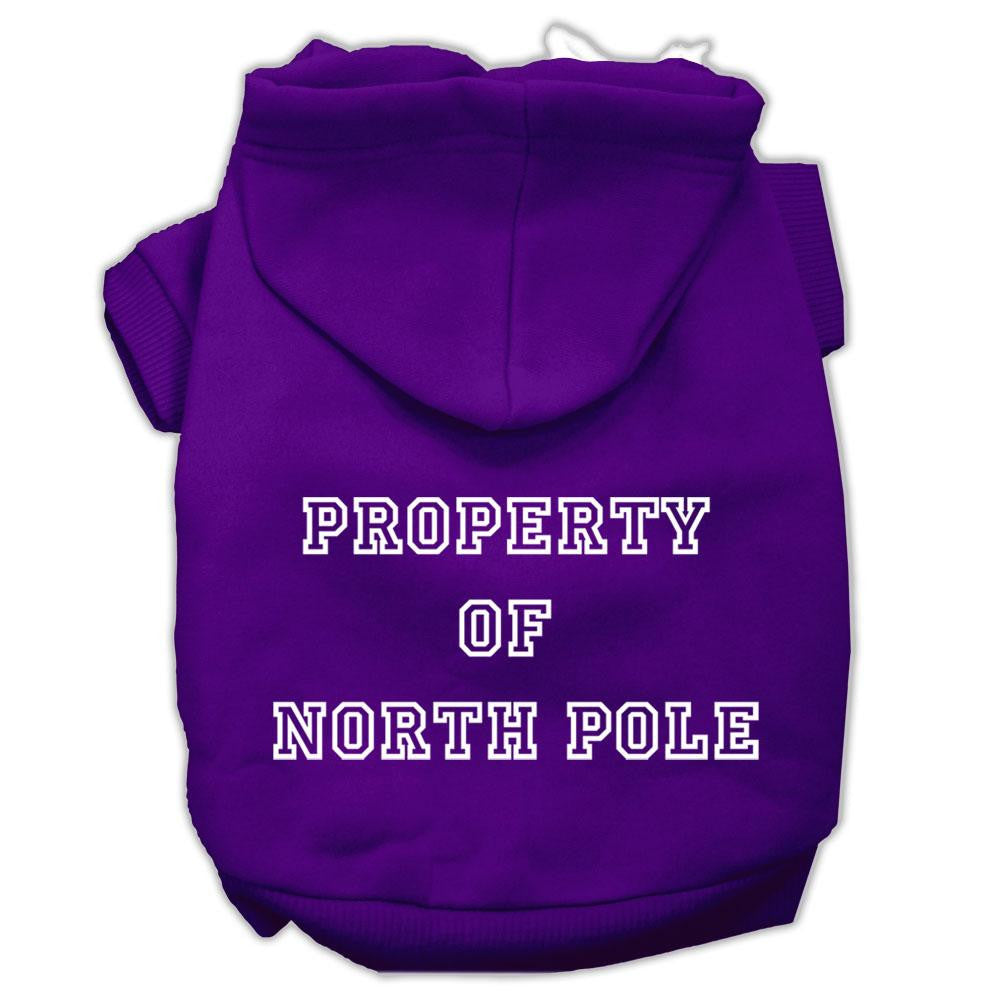 Property of North Pole Screen Print Pet Hoodies Purple Size XXL (18)