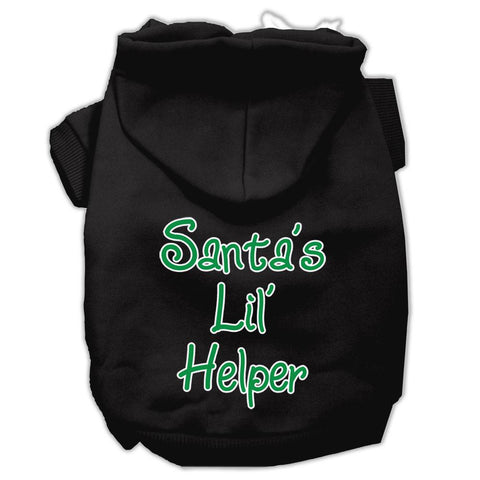 Santa's Lil' Helper Screen Print Pet Hoodies Black Size XXL (18)