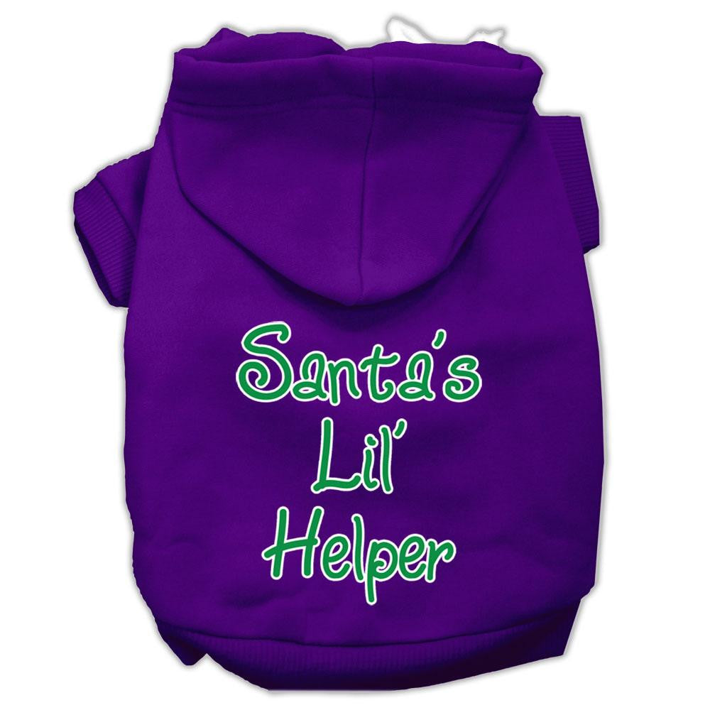 Santa's Lil' Helper Screen Print Pet Hoodies Purple Size XXL (18)