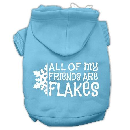 All My Friends Are Flakes Screen Print Pet Hoodies Baby Blue Size L (14)