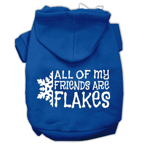 All My Friends Are Flakes Screen Print Pet Hoodies Blue Size Lg (14)