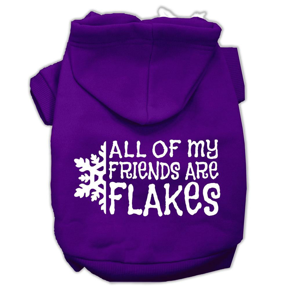 All my friends are Flakes Screen Print Pet Hoodies Purple Size L (14)