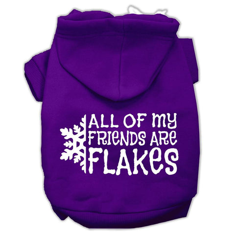 All My Friends Are Flakes Screen Print Pet Hoodies Purple Size M (12)