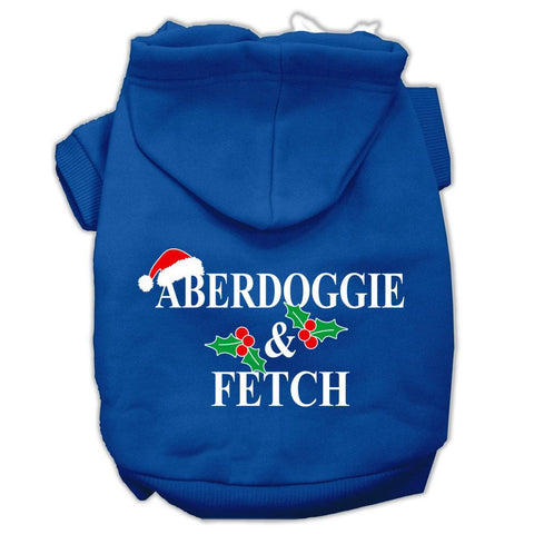 Aberdoggie Christmas Screen Print Pet Hoodies Blue Size L (14)