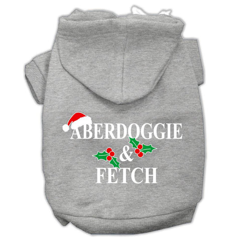 Aberdoggie Christmas Screen Print Pet Hoodies Grey Size M (12)