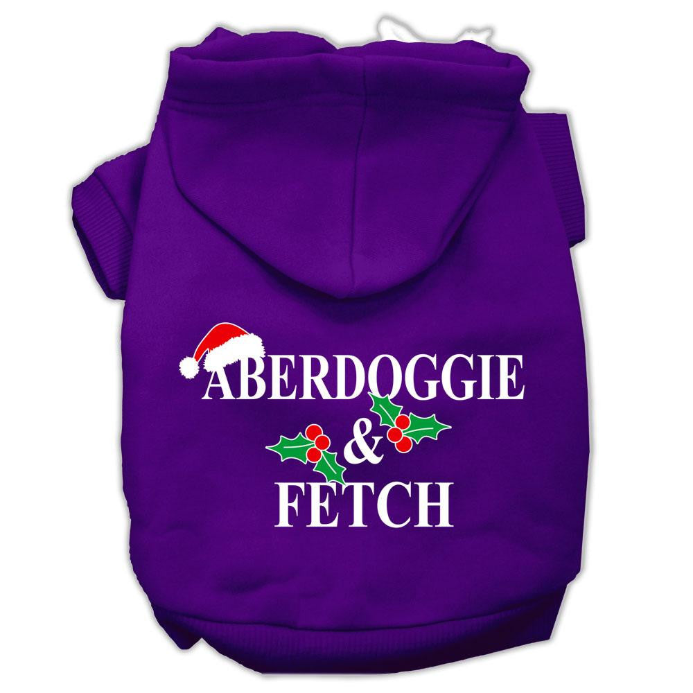 Aberdoggie Christmas Screen Print Pet Hoodies Purple Size M (12)