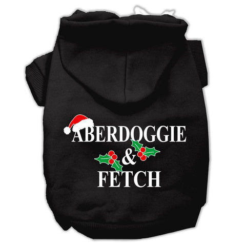 Aberdoggie Christmas Screen Print Pet Hoodies Black Size S (10)