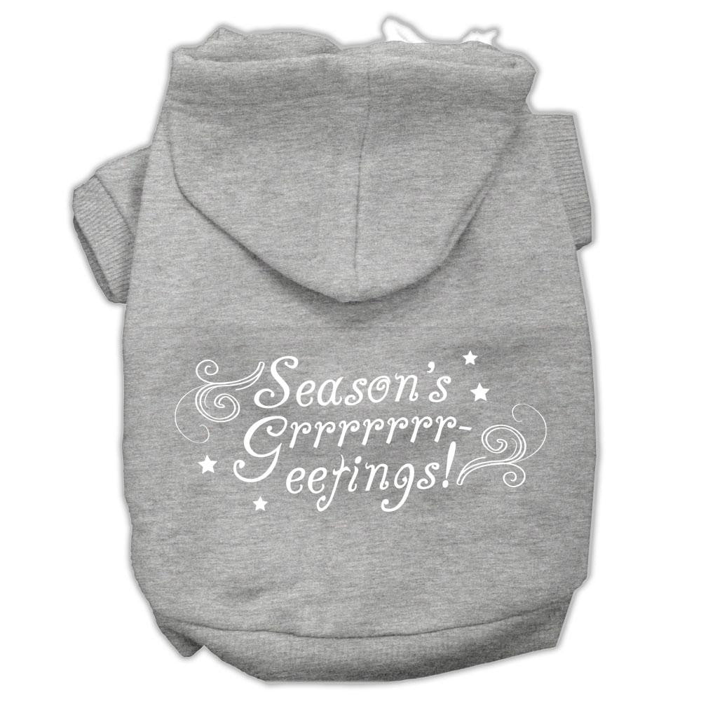 Seasons Greetings Screen Print Pet Hoodies Grey Size L (14)