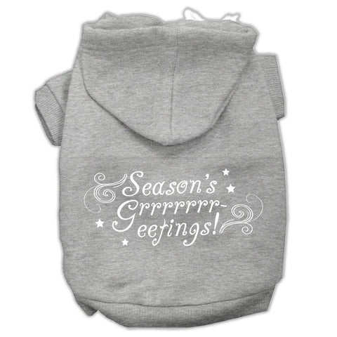 Seasons Greetings Screen Print Pet Hoodies Grey Size M (12)