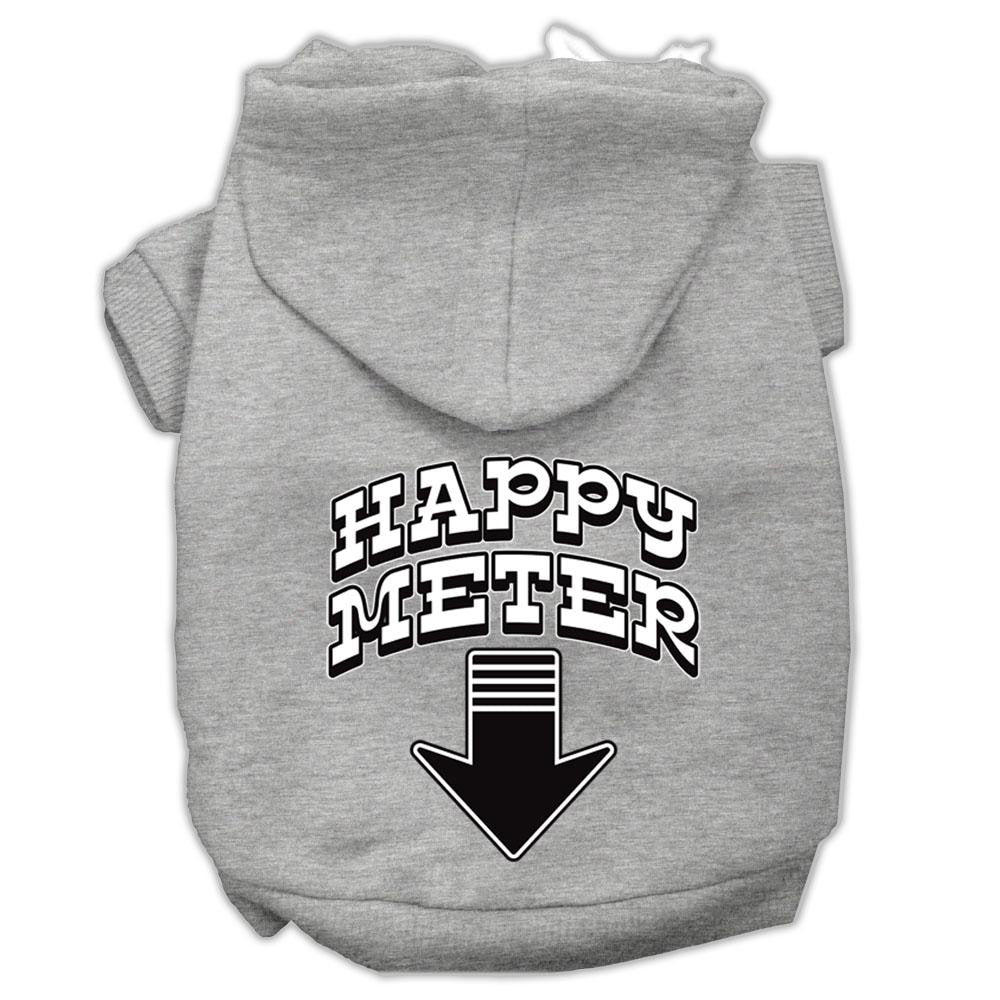 Happy Meter Screen Printed Dog Pet Hoodies Grey Size Lg (14)