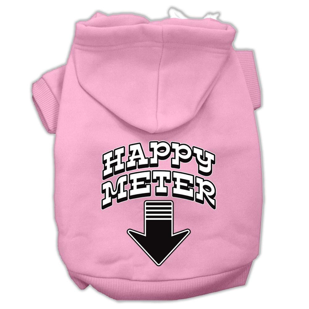 Happy Meter Screen Printed Dog Pet Hoodies Light Pink Size Lg (14)