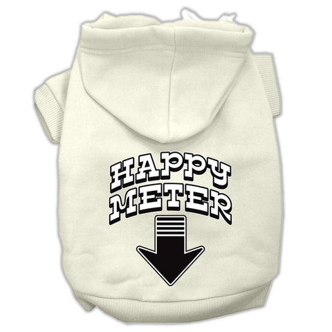 Happy Meter Screen Printed Dog Pet Hoodies Cream Size Med (12)