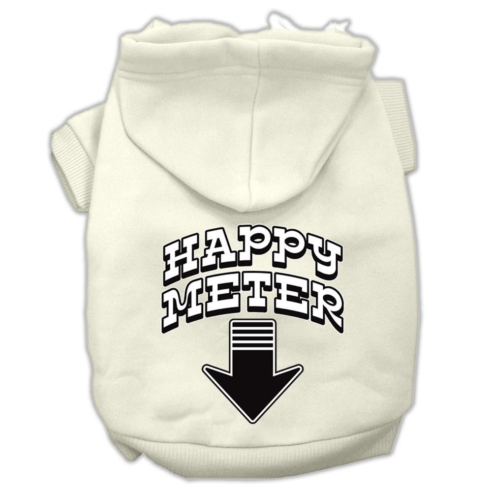 Happy Meter Screen Printed Dog Pet Hoodies Cream Size Sm (10)