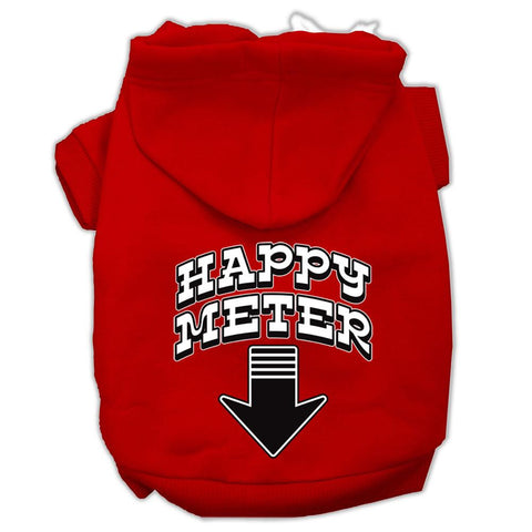 Happy Meter Screen Printed Dog Pet Hoodies Red Size Sm (10)