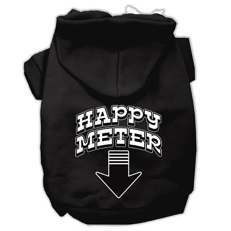 Happy Meter Screen Printed Dog Pet Hoodies Black Size XS (8)