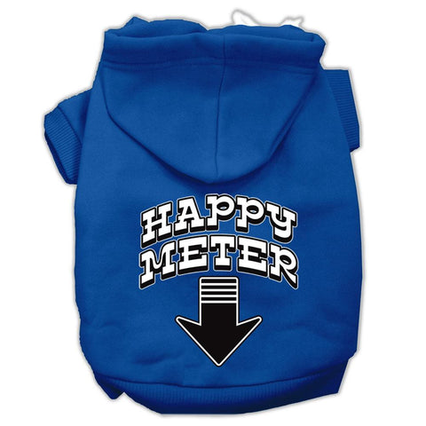 Happy Meter Screen Printed Dog Pet Hoodies Blue Size XS (8)