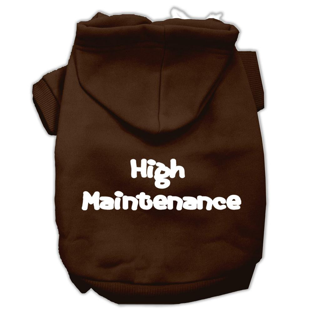 High Maintenance Screen Print Pet Hoodies Brown L (14)