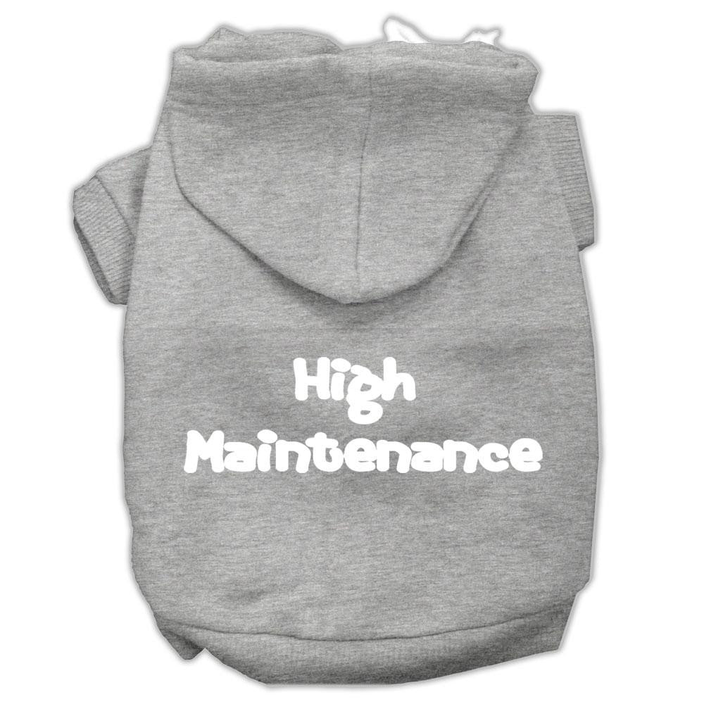 High Maintenance Screen Print Pet Hoodies Grey L (14)