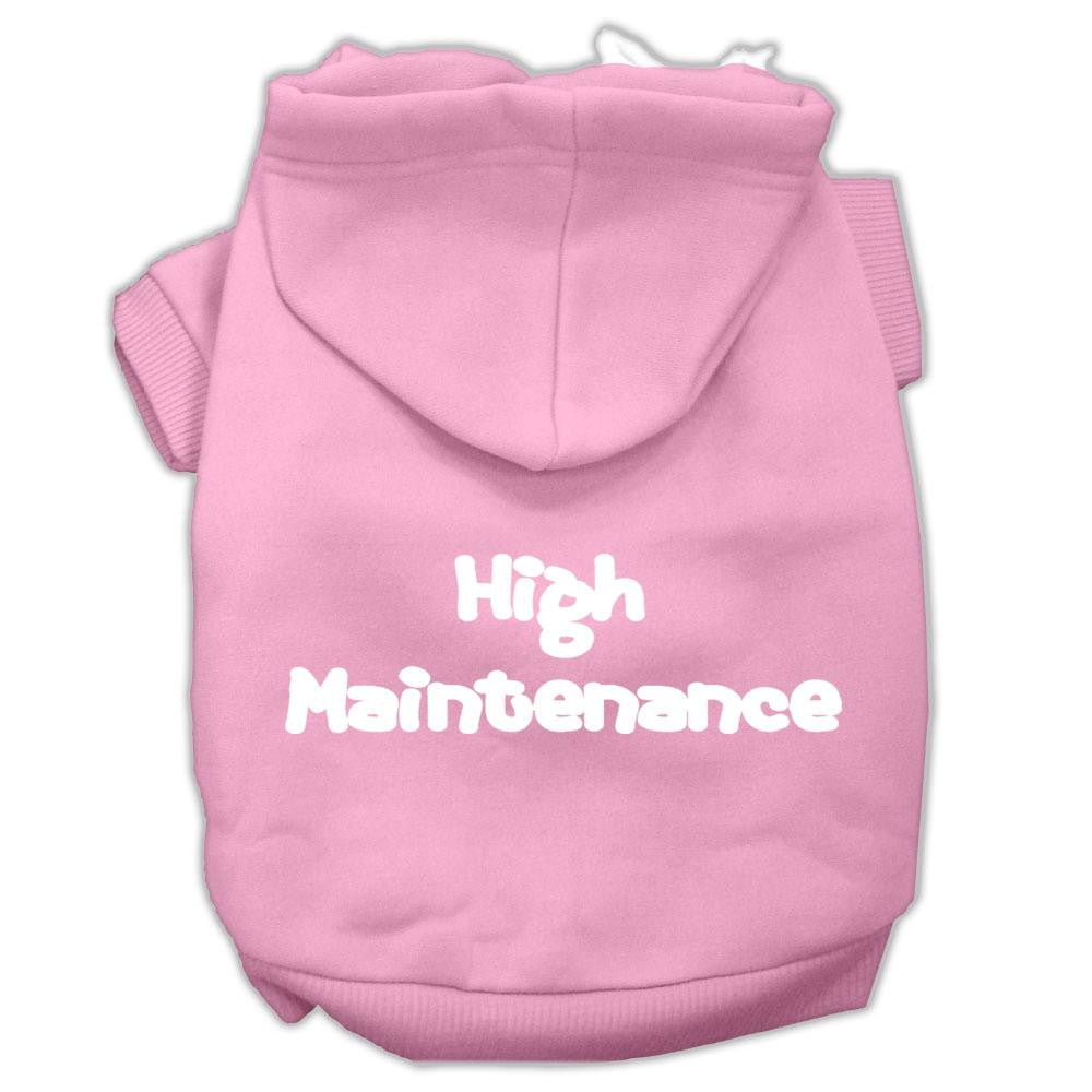 High Maintenance Screen Print Pet Hoodies Light Pink L (14)