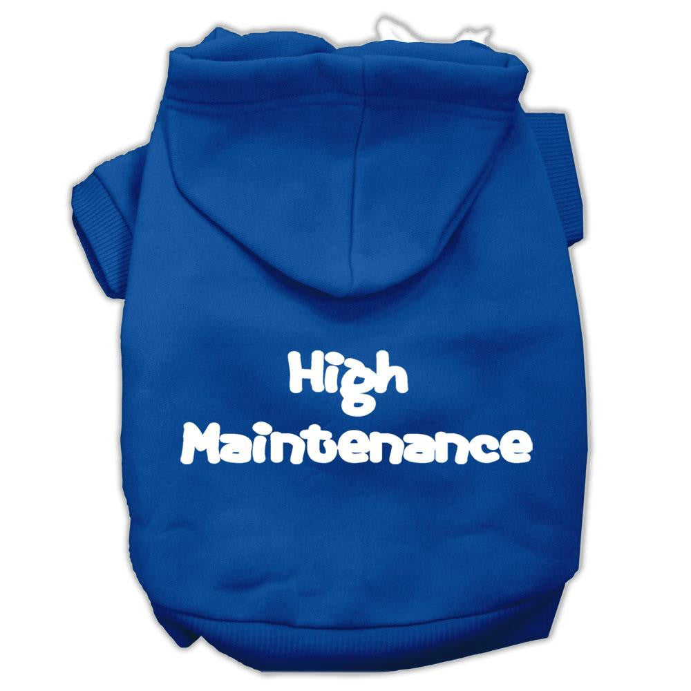 High Maintenance Screen Print Pet Hoodies Blue M (12)