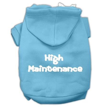 High Maintenance Screen Print Pet Hoodies Baby Blue Xs (8)