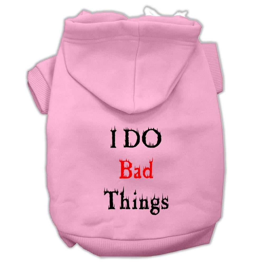 I Do Bad Things Screen Print Pet Hoodies Light Pink S (10)