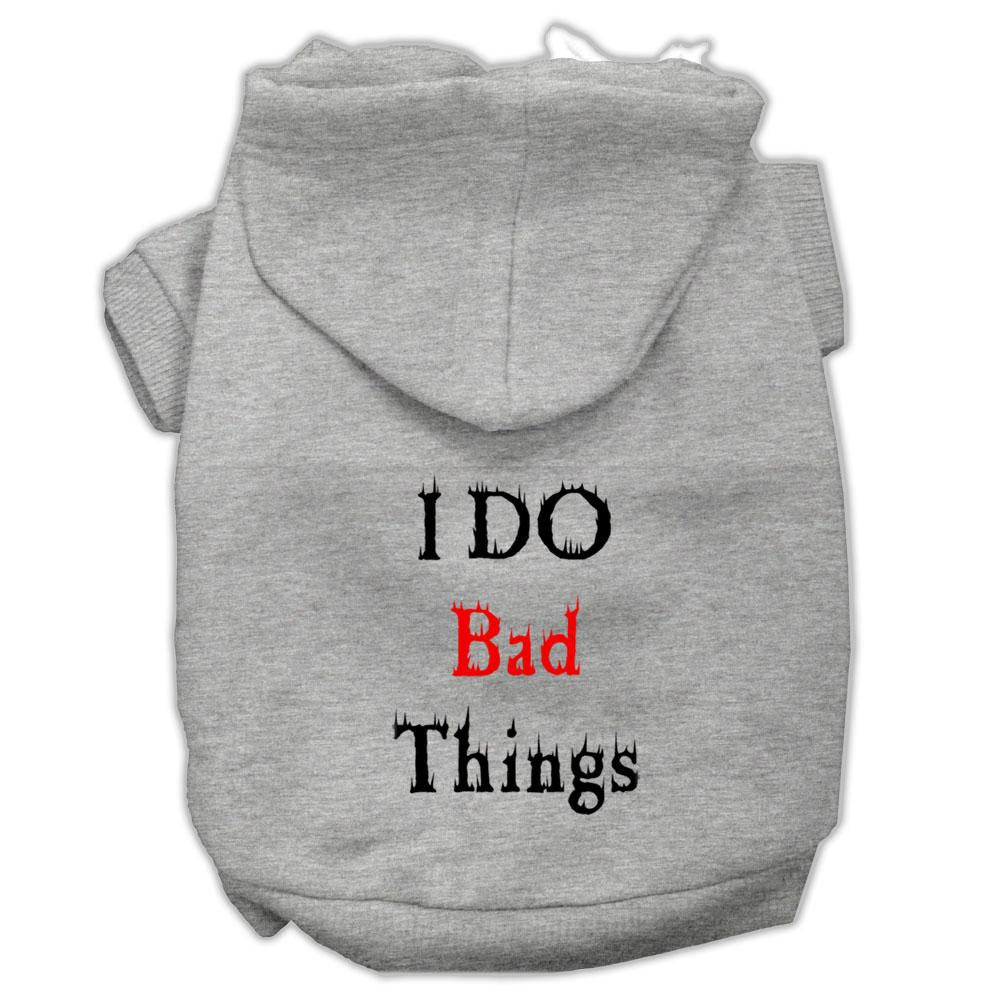 I Do Bad Things Screen Print Pet Hoodies Grey Xs (8)