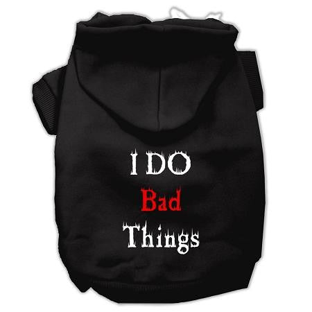 I Do Bad Things Screen Print Pet Hoodies Black XXL (18)