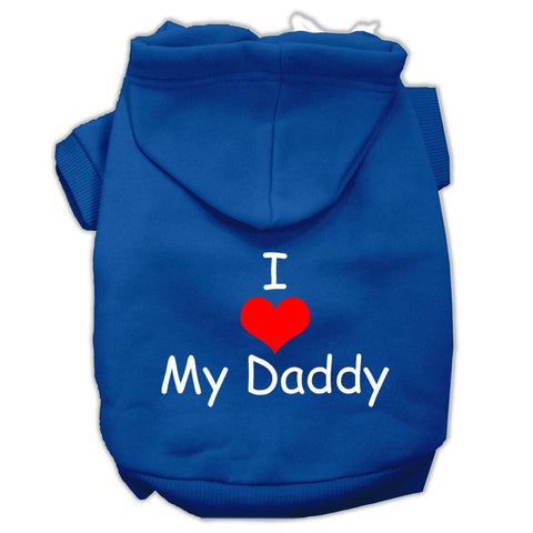 I Love My Daddy Screen Print Pet Hoodies Blue Size Lg (14)