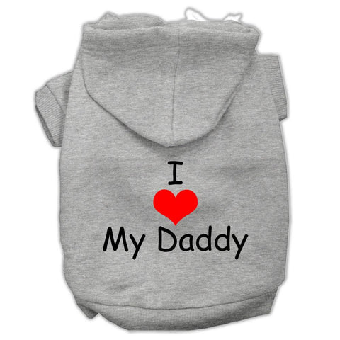 I Love My Daddy Screen Print Pet Hoodies Grey Size Lg (14)