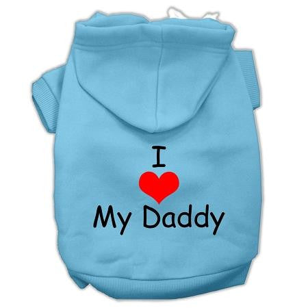 I Love My Daddy Screen Print Pet Hoodies Baby Blue Size Med (12)