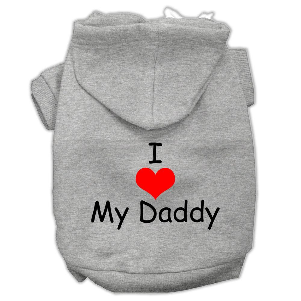 I Love My Daddy Screen Print Pet Hoodies Grey Size Med (12)