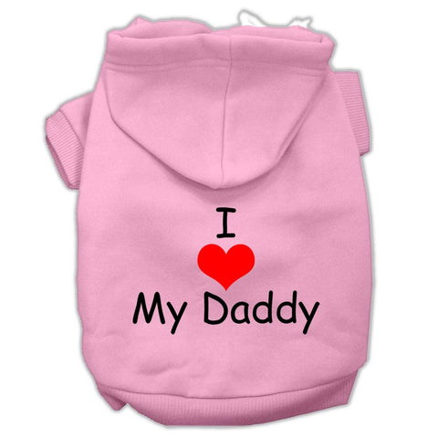 I Love My Daddy Screen Print Pet Hoodies Pink Size Xs (8)