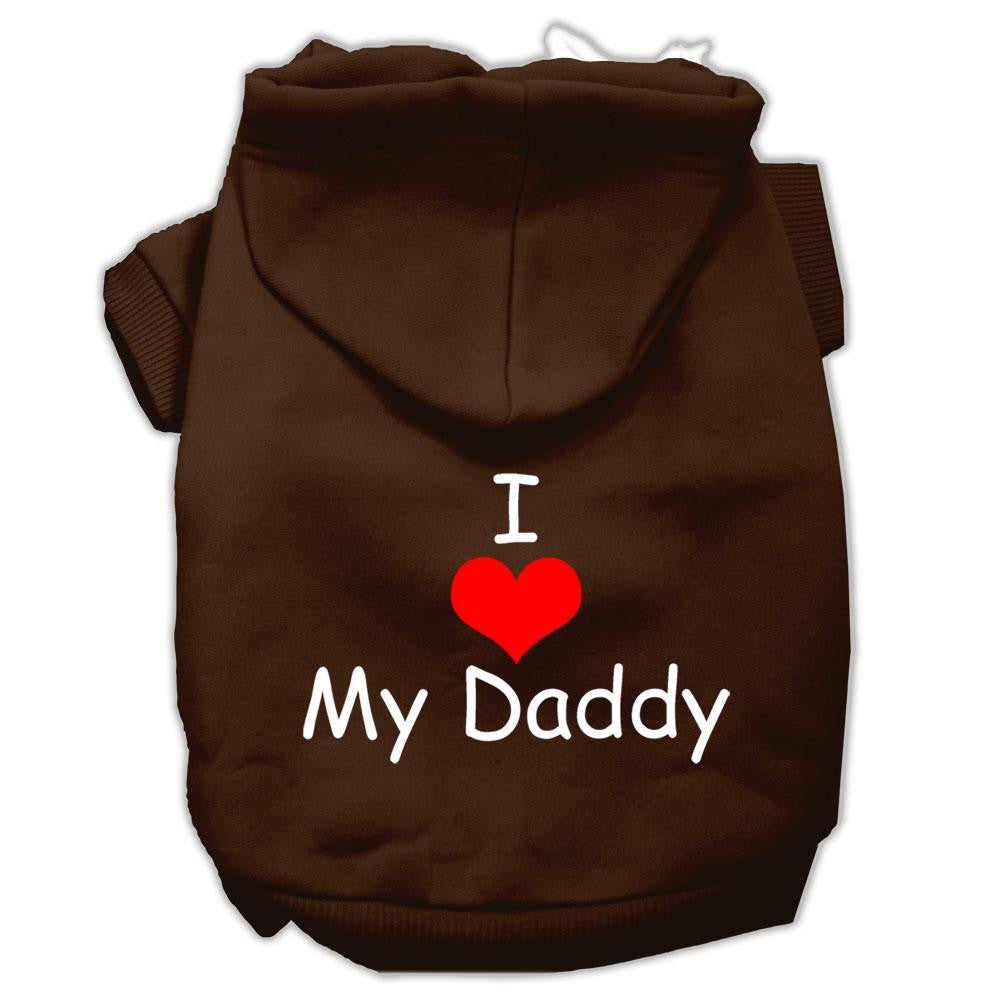 I Love My Daddy Screen Print Pet Hoodies Brown Size XXL (18)