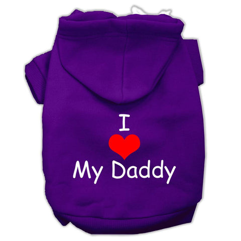 I Love My Daddy Screen Print Pet Hoodies Purple Size XXL (18)