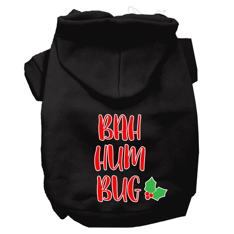 Bah Humbug Screen Print Dog Hoodie Black S