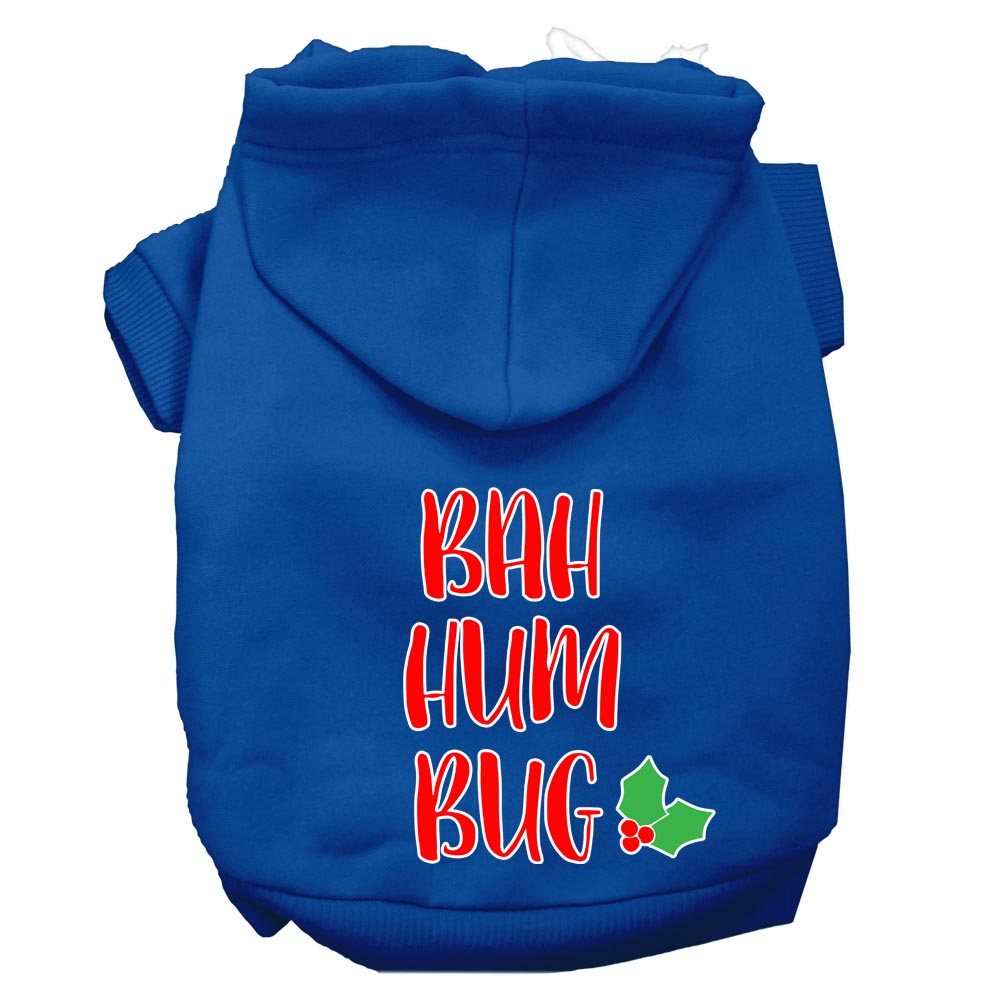 Bah Humbug Screen Print Dog Hoodie Blue Xxl