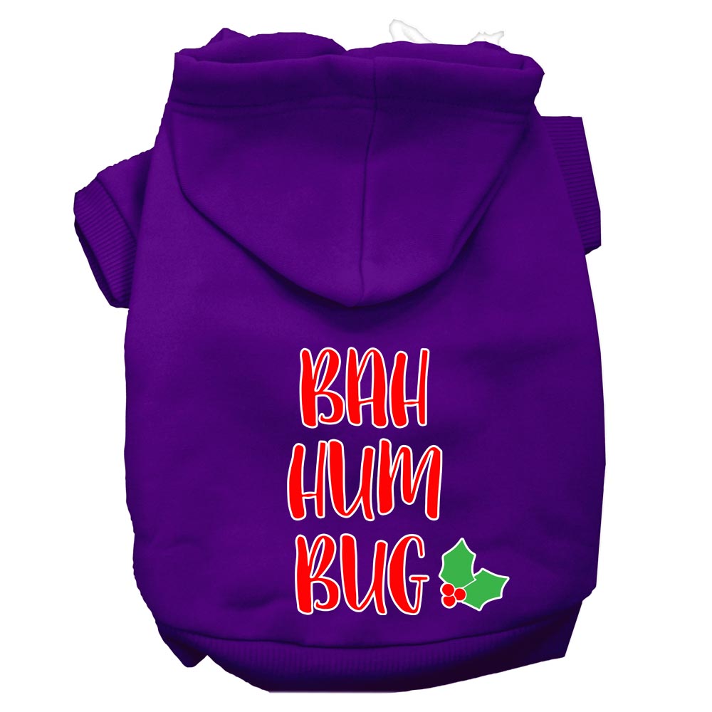 Bah Humbug Screen Print Dog Hoodie Purple M