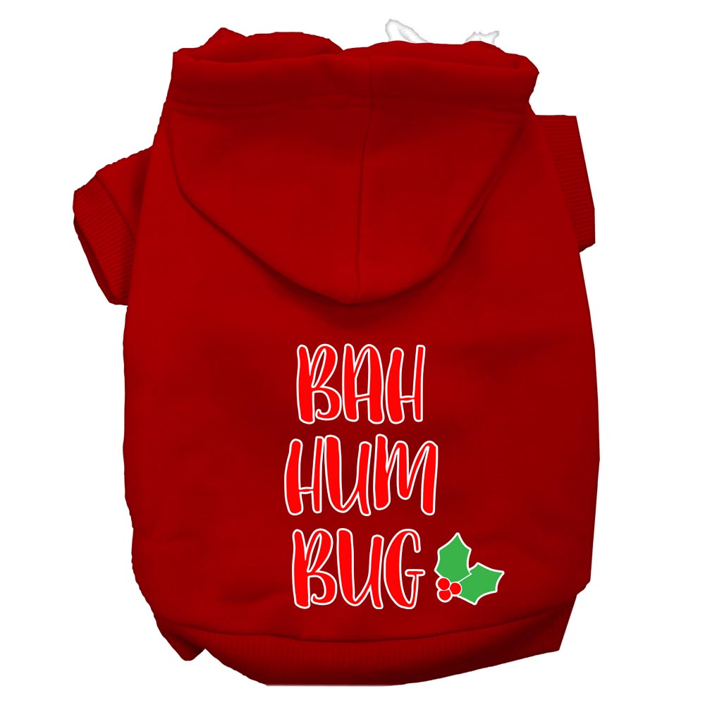 Bah Humbug Screen Print Dog Hoodie Red S