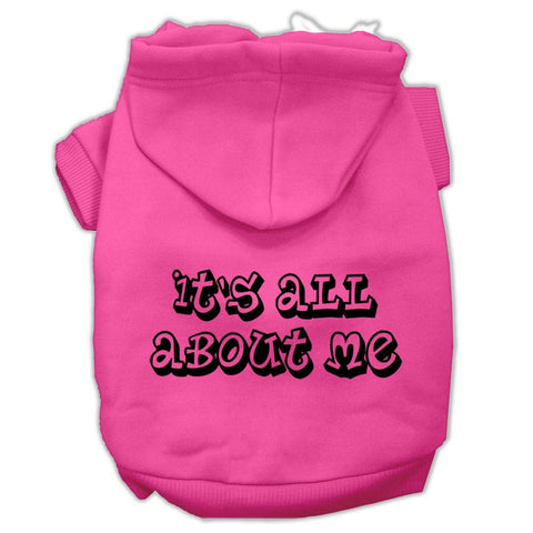 It's All About Me Screen Print Pet Hoodies Bright Pink Size Lg (14)