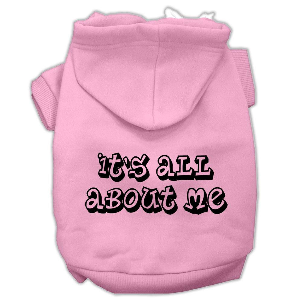 It's All About Me Screen Print Pet Hoodies Light Pink Size Lg (14)