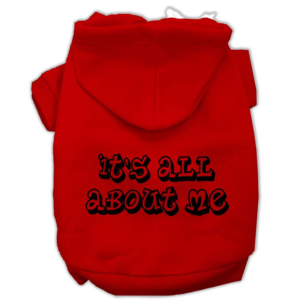 It's All About Me Screen Print Pet Hoodies Red Size Lg (14)