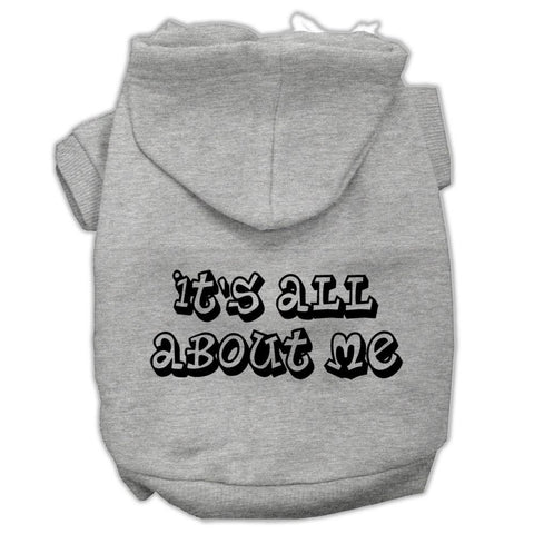 It's All About Me Screen Print Pet Hoodies Grey Size Med (12)