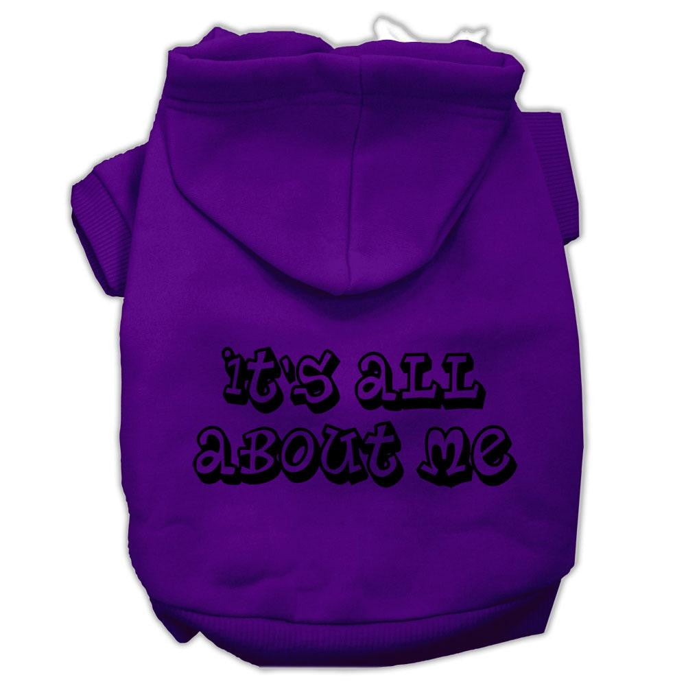 It's All About Me Screen Print Pet Hoodies Purple Size Med (12)